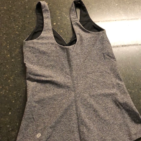 Heathered grey lululemon deep V tank - Picture 2 of 4